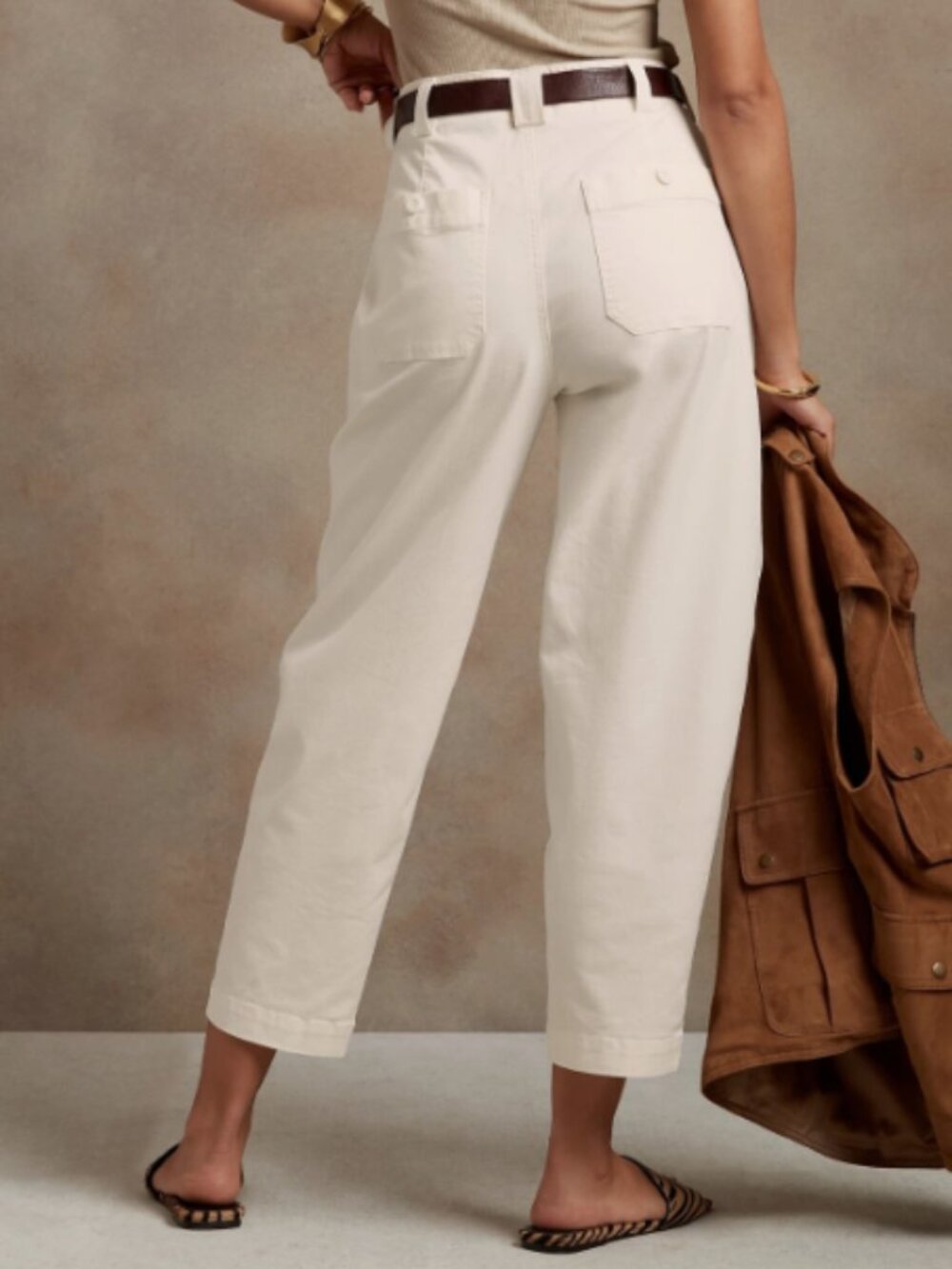 NEW Banana Republic Women's The Barrel Pant Size 6 Cream White - Picture 15 of 15
